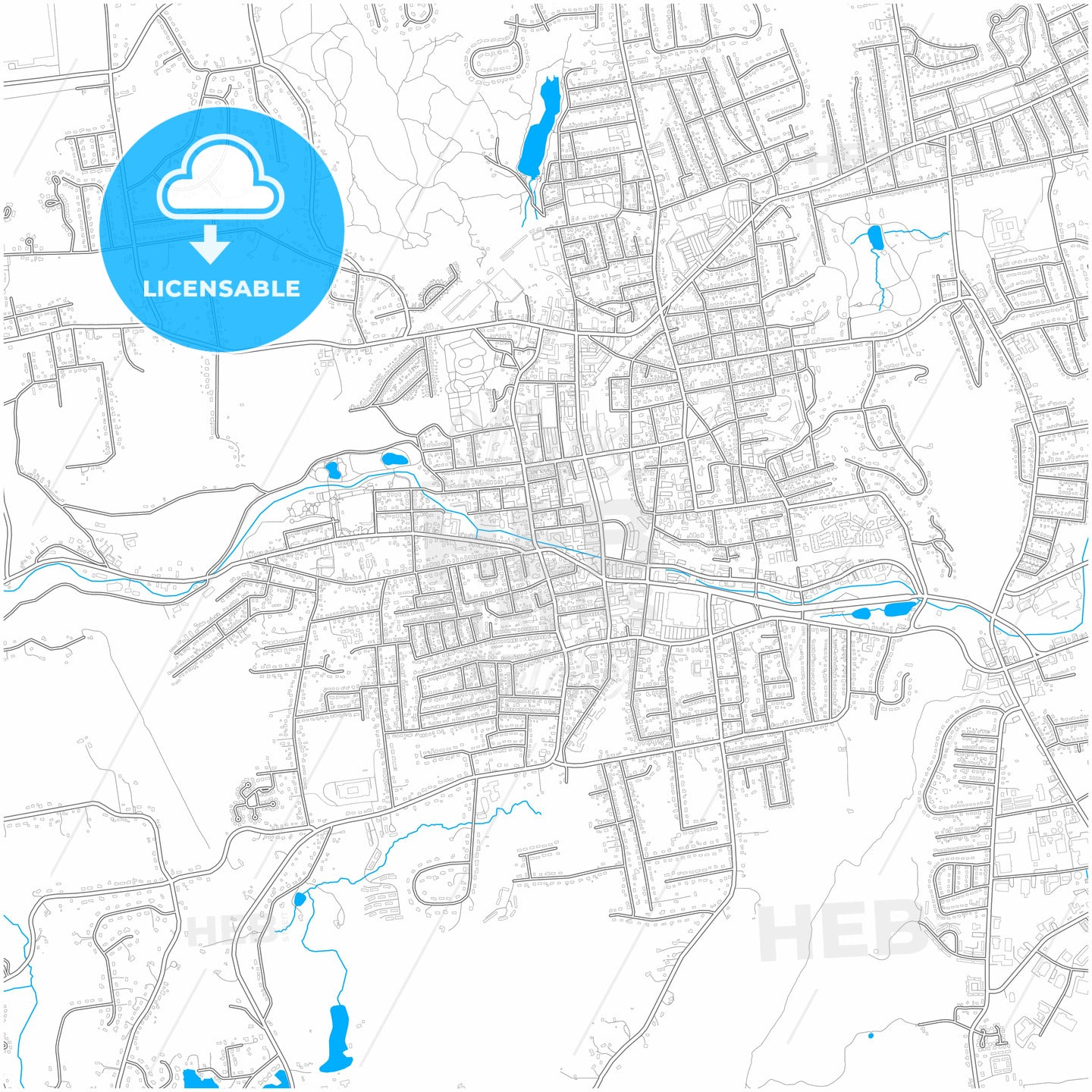 Bristol, Connecticut, United States, city map with high quality roads.