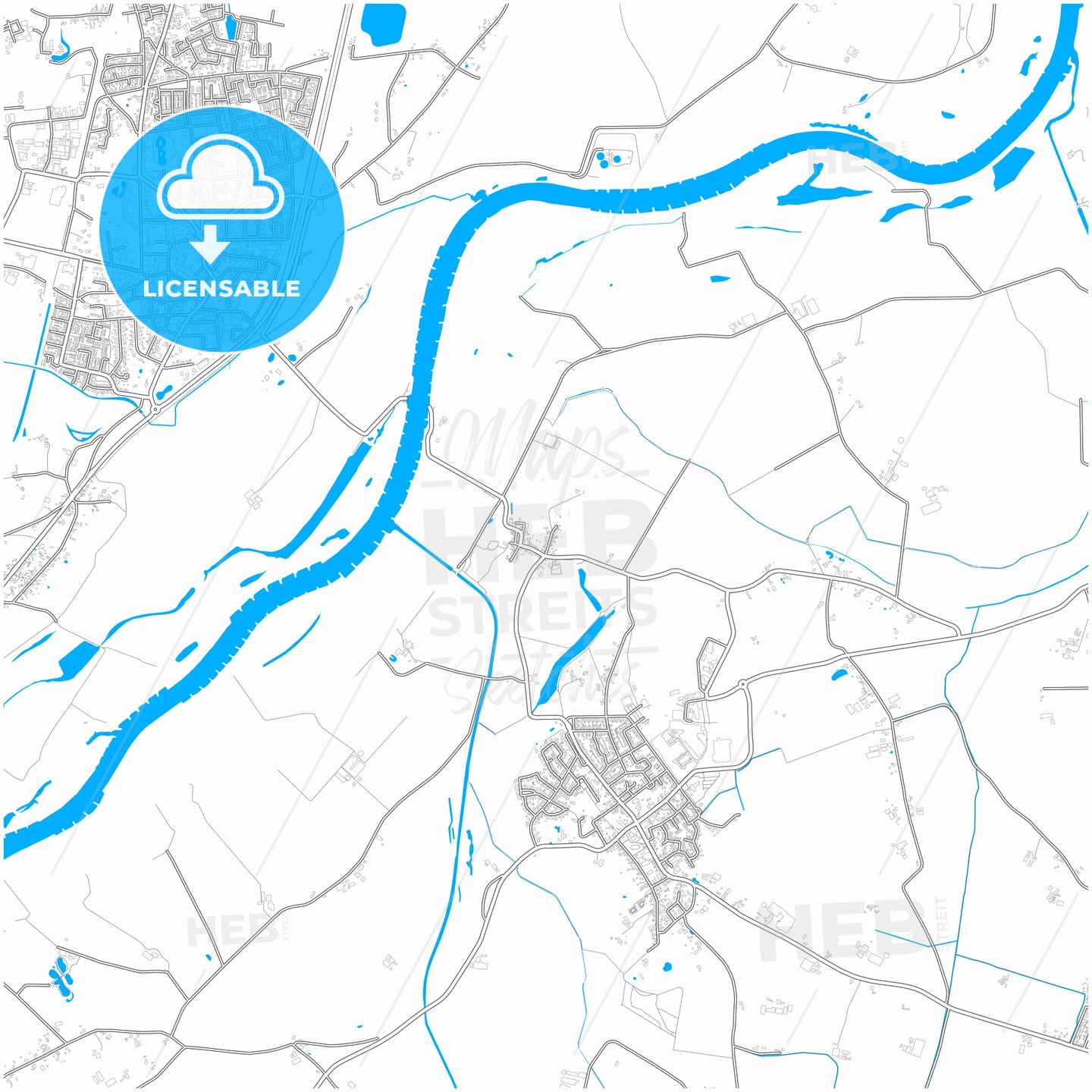 Bronckhorst, Gelderland, Netherlands, city map with high quality roads.