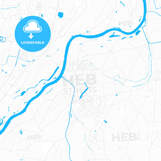 Bronckhorst, Netherlands PDF vector map with water in focus
