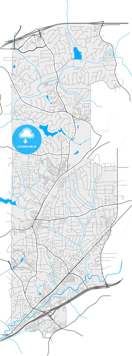 Brookhaven, Georgia, United States, high quality vector map