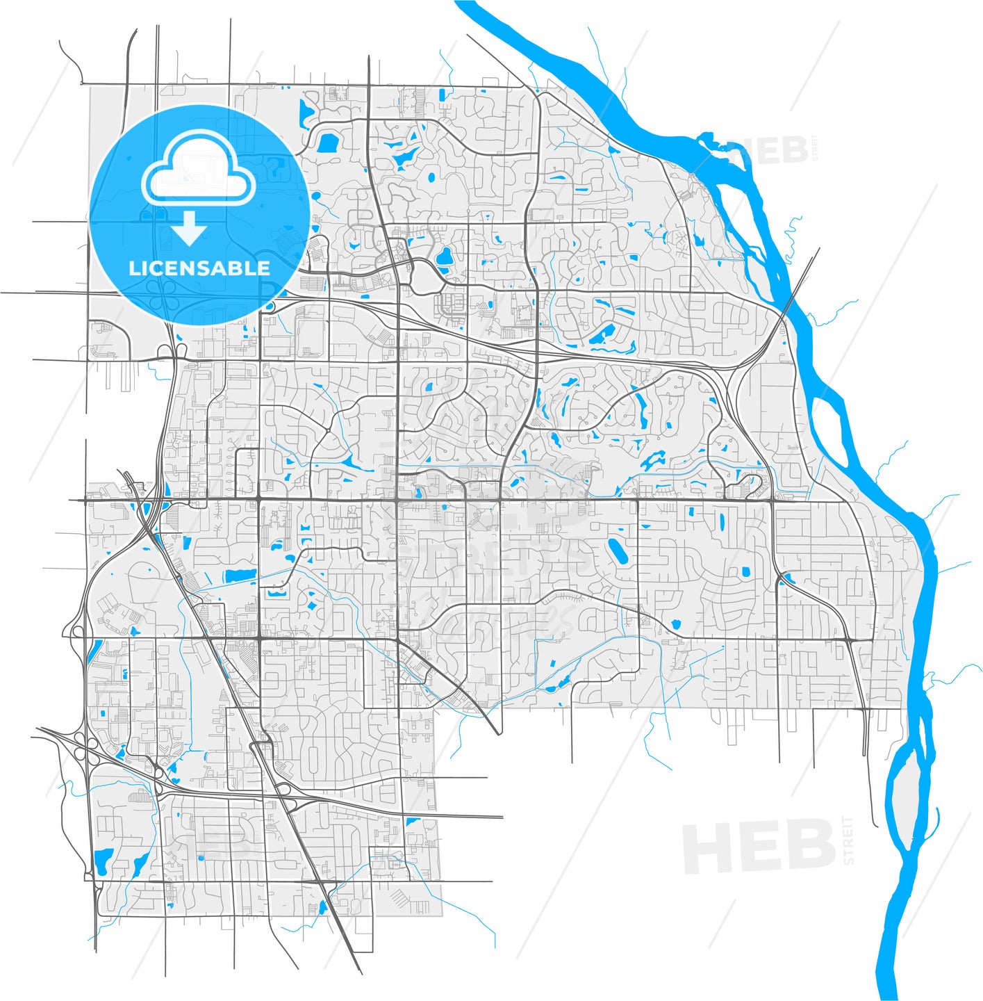 Brooklyn Park, Minnesota, United States, high quality vector map