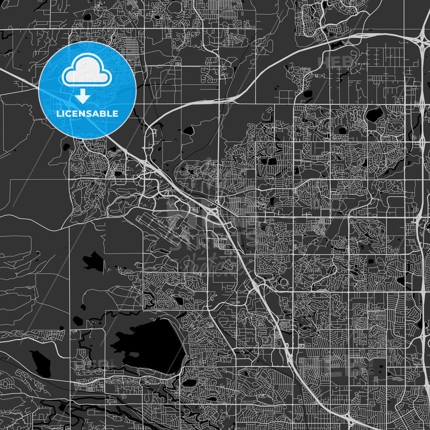 Broomfield, Colorado - Area Map - Dark