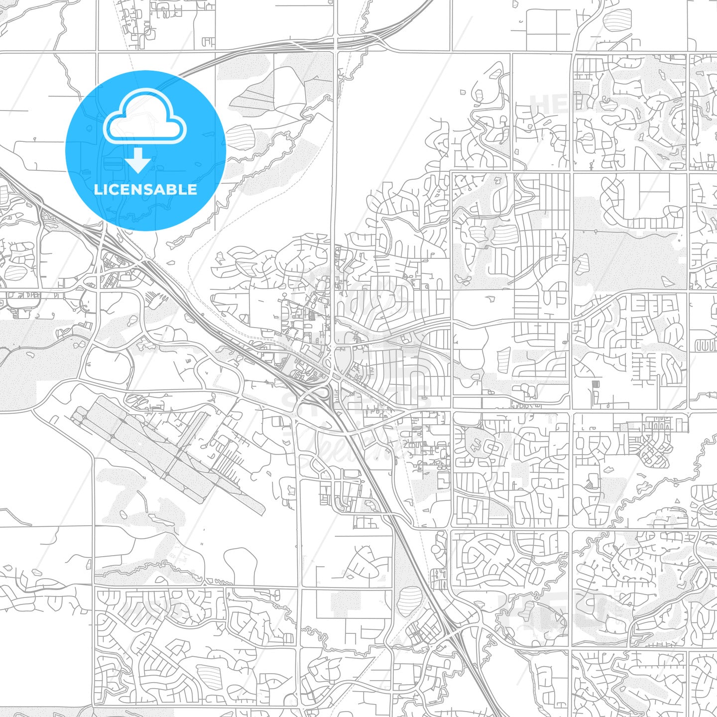 Broomfield, Colorado, USA, bright outlined vector map
