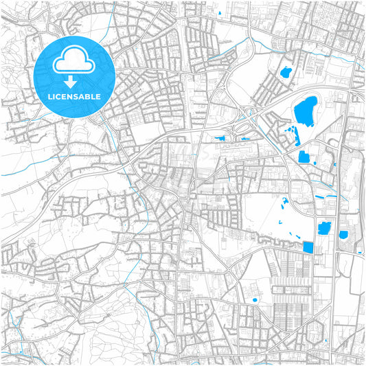 Brunn am Gebirge, Lower Austria, Austria, city map with high quality roads.