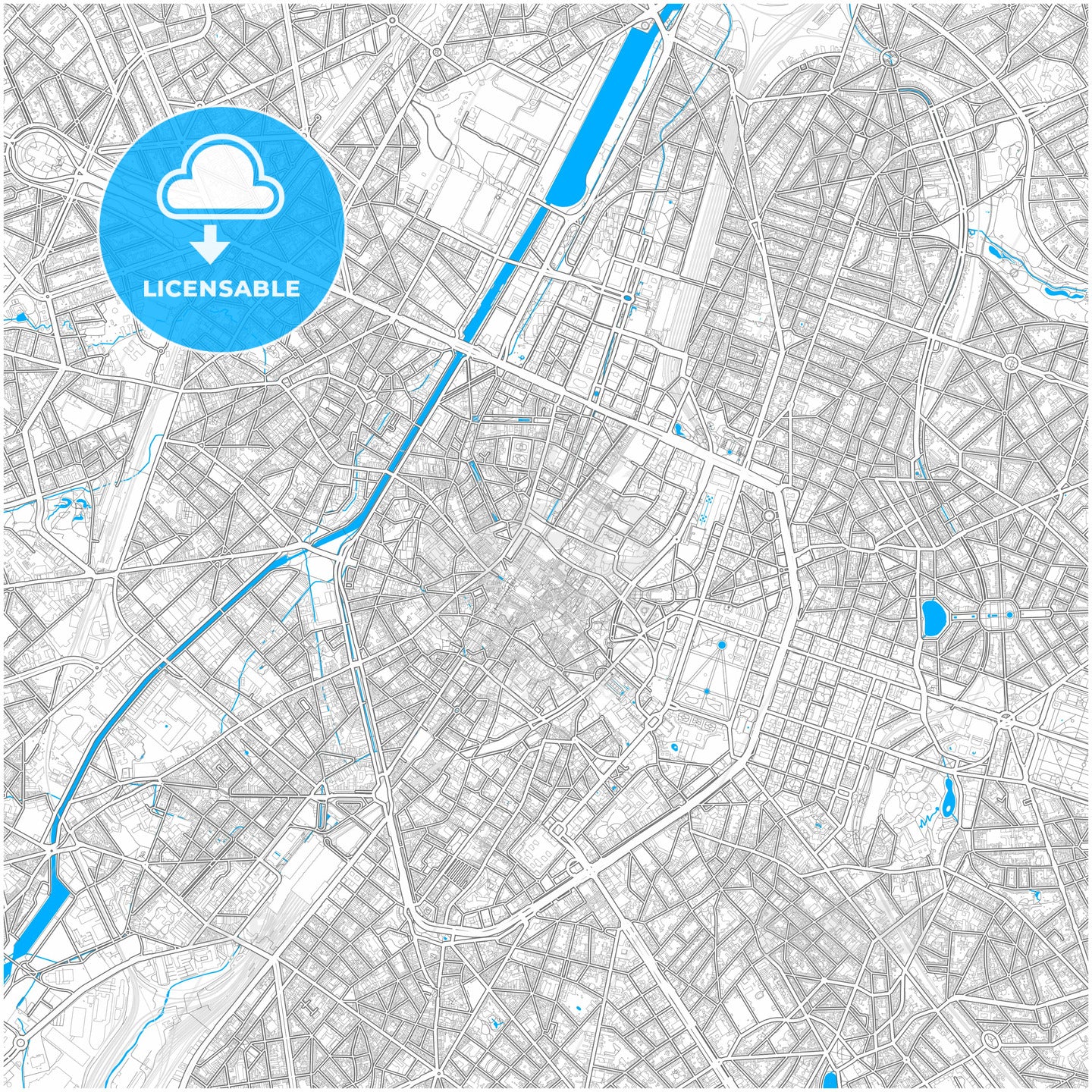 Brüssel, Belgium, city map with high quality roads.