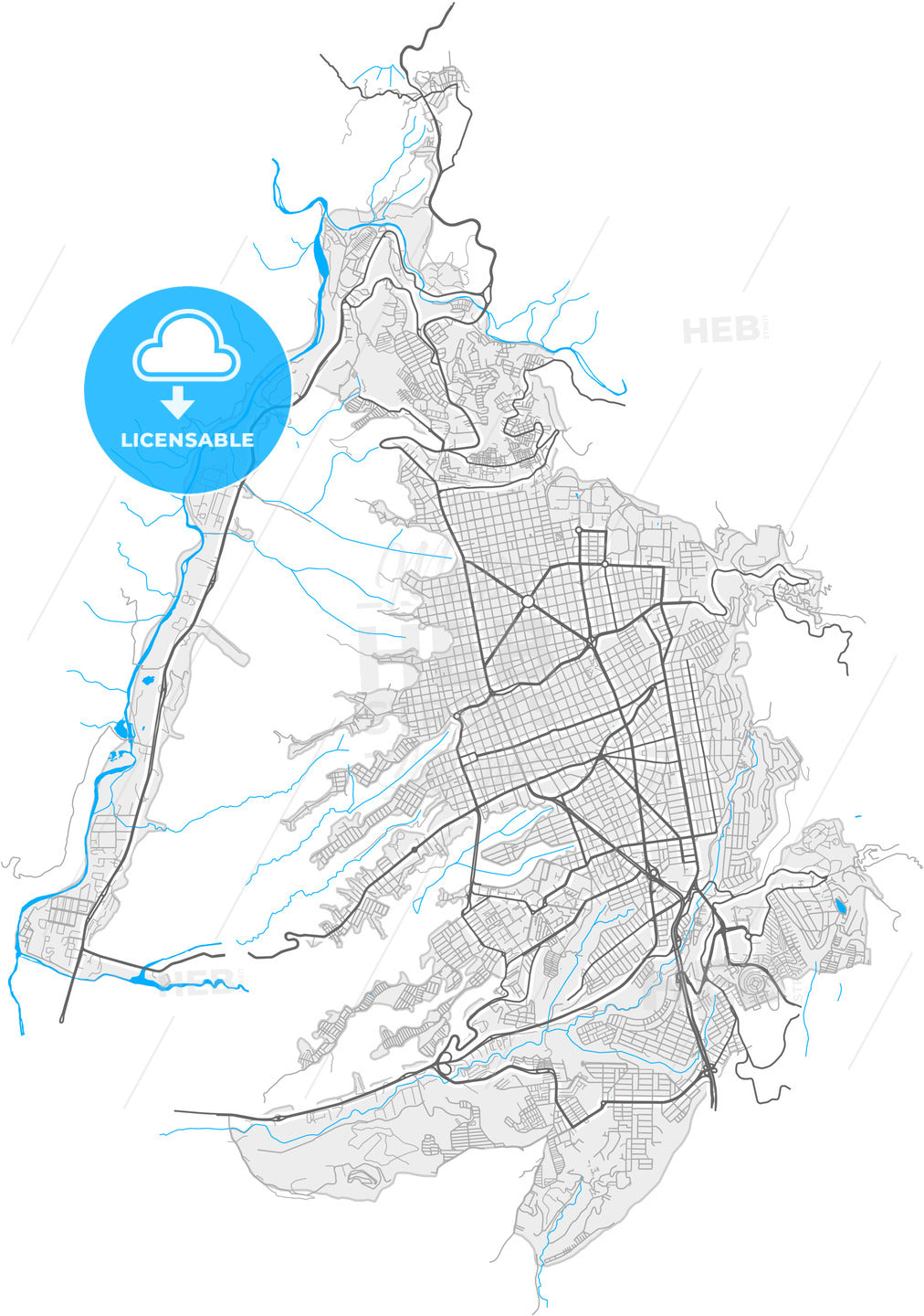 Bucaramanga, Colombia, high quality vector map