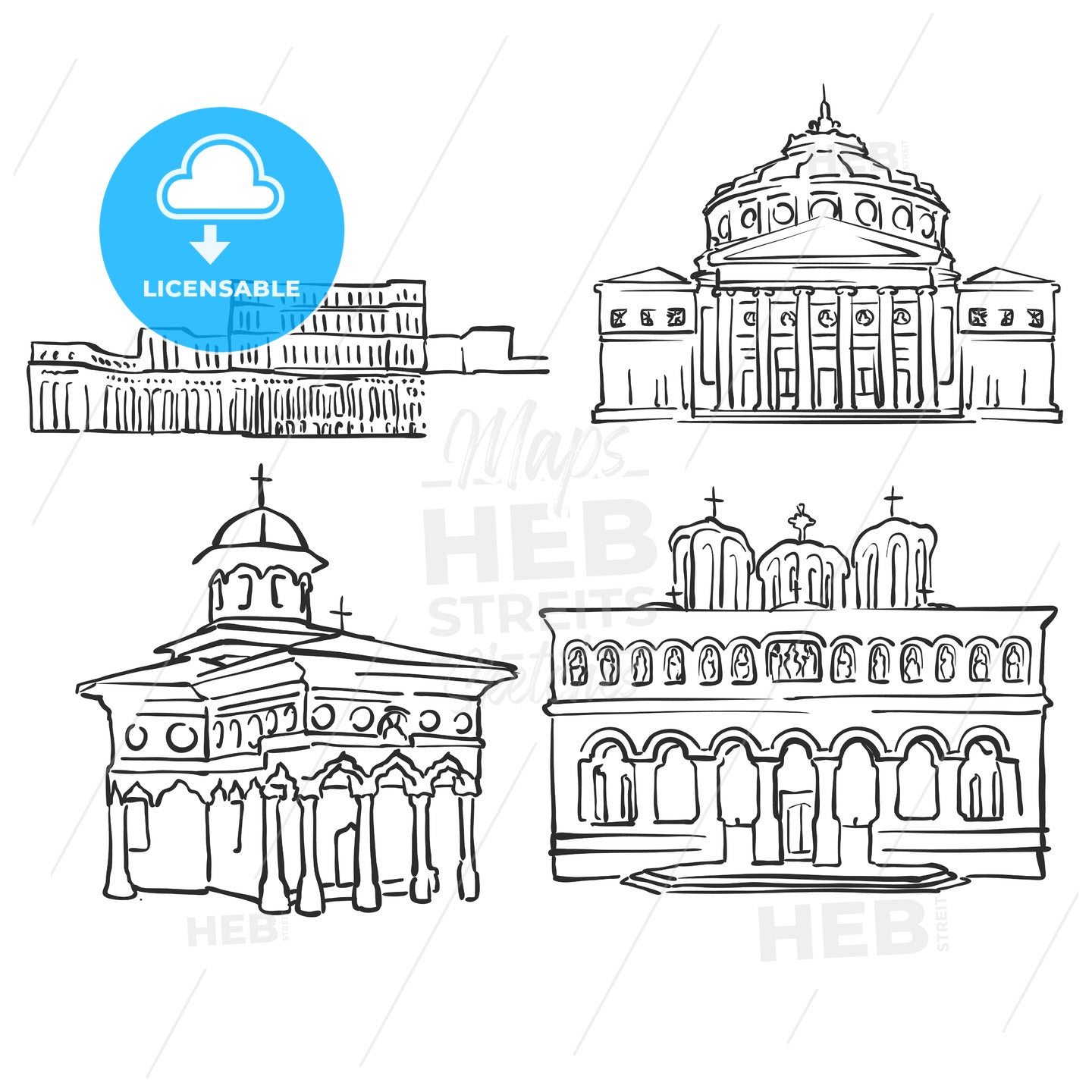Bucharest, Romania, Famous Buildings – instant download