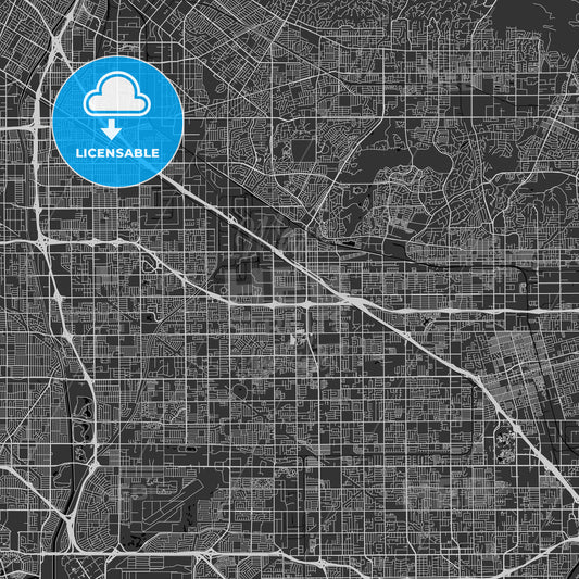 Buena Park, California - Area Map - Dark