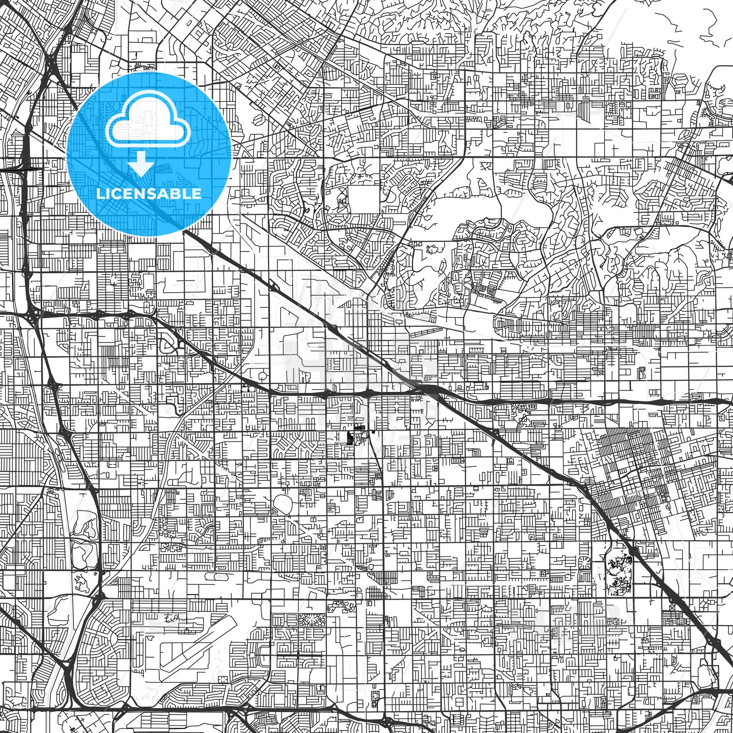 Buena Park, California - Area Map - Light