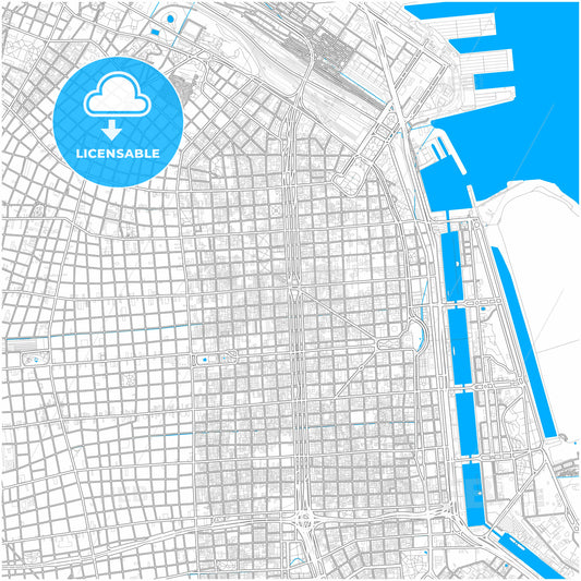 Buenos Aires, Argentina, city map with high quality roads.