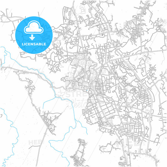 Bukittinggi, West Sumatra, Indonesia, city map with high quality roads.