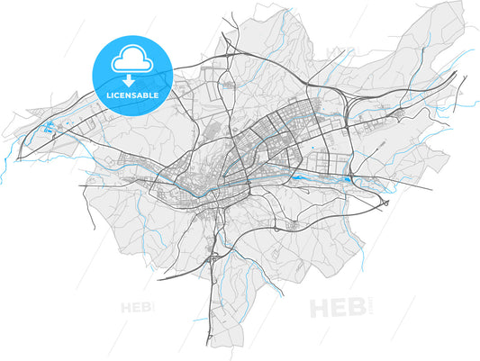 Burgos, Spain, high quality vector map