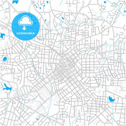 Burlington, North Carolina, United States, city map with high quality roads.