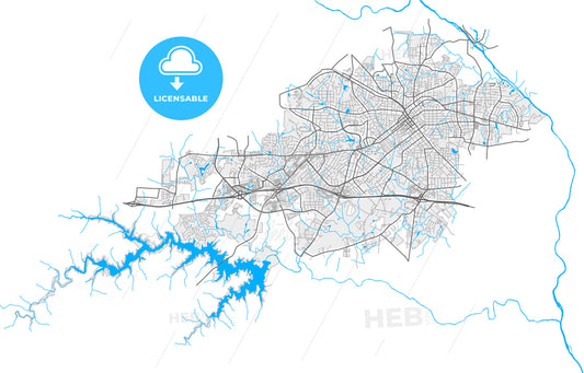 Burlington, North Carolina, United States, high quality vector map