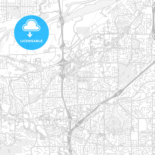 Burnsville, Minnesota, USA, bright outlined vector map