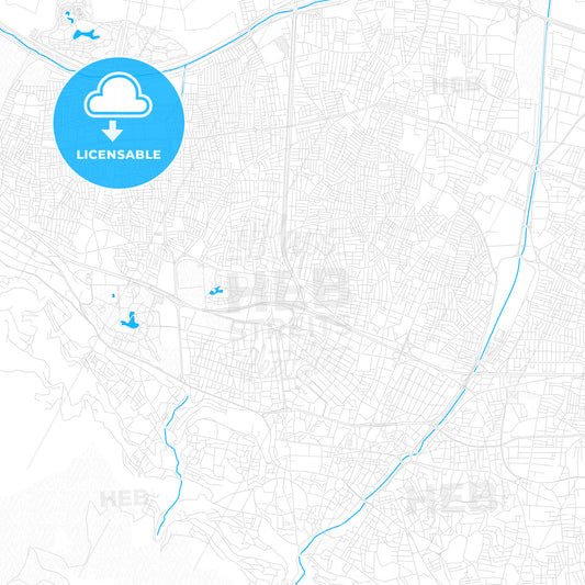 Bursa, Turkey PDF vector map with water in focus
