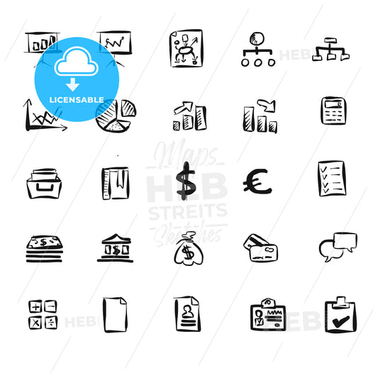 Business Symbol Vector Doodles – instant download