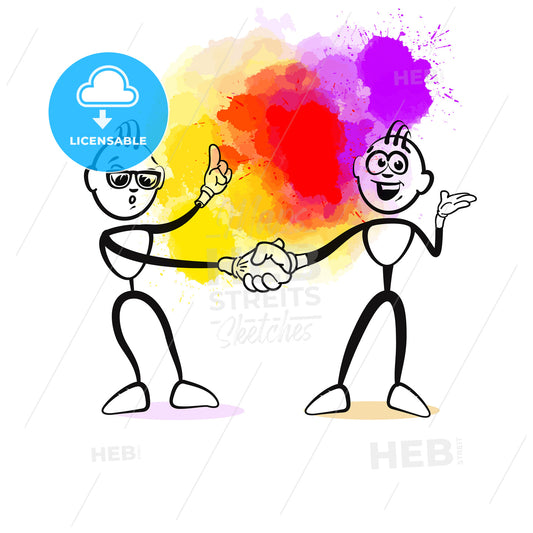 Business handshake stickman – instant download