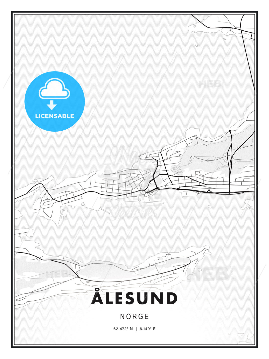lesund Norway Modern Map Print Template In Various Formats HEBSTREITS lesund-norway-modern-map-print-template-in-various-formats-hebstreits