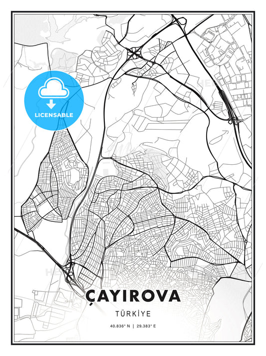 ÇAYIROVA / Çayırova, Turkey, Modern Print Template in Various Formats - HEBSTREITS Sketches