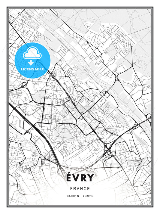 Évry, France, Modern Print Template in Various Formats - HEBSTREITS Sketches