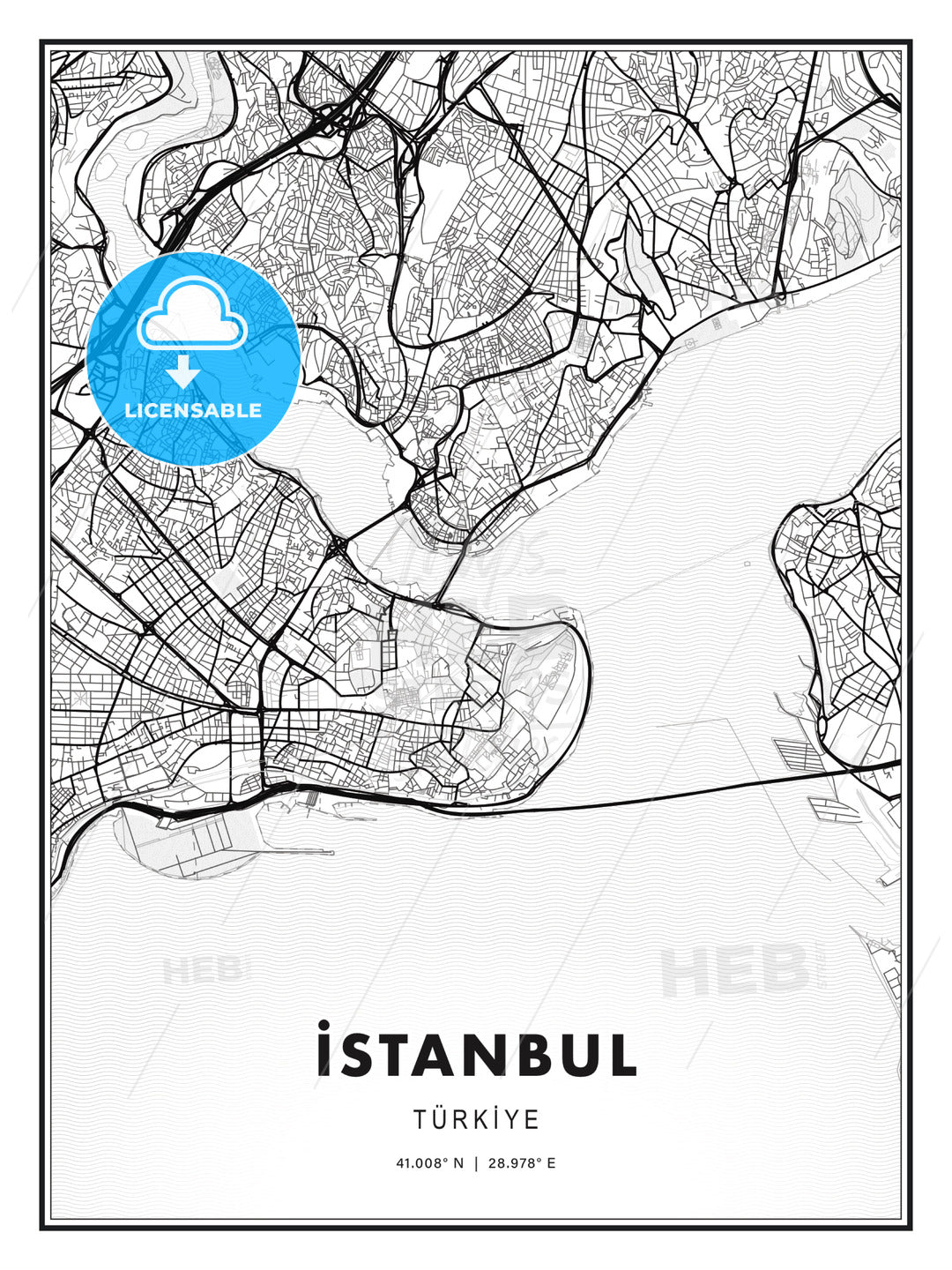 İSTANBUL / Istanbul, Turkey, Modern Print Template in Various Formats - HEBSTREITS Sketches