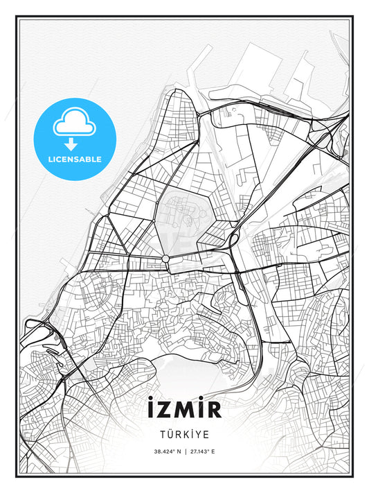 İZMİR / İzmir, Turkey, Modern Print Template in Various Formats - HEBSTREITS Sketches