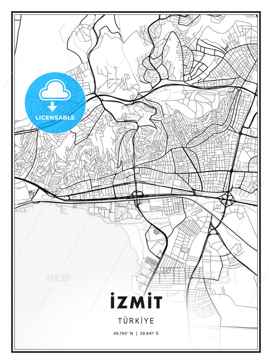 İZMİT / İzmit, Turkey, Modern Print Template in Various Formats - HEBSTREITS Sketches