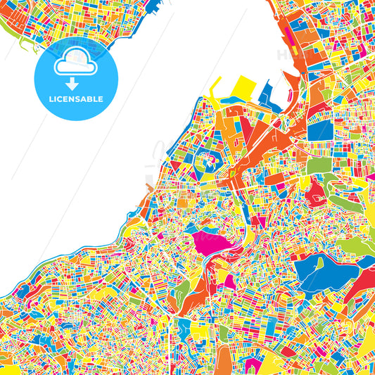 İzmir, Turkey, colorful vector map