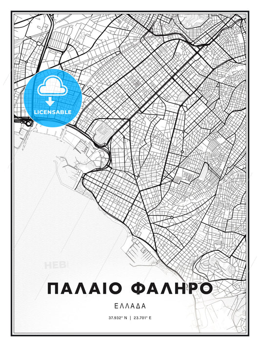 ΠΑΛΑΙΟ ΦΑΛΗΡΟ / Palaio Faliro, Greece, Modern Print Template in Various Formats - HEBSTREITS Sketches