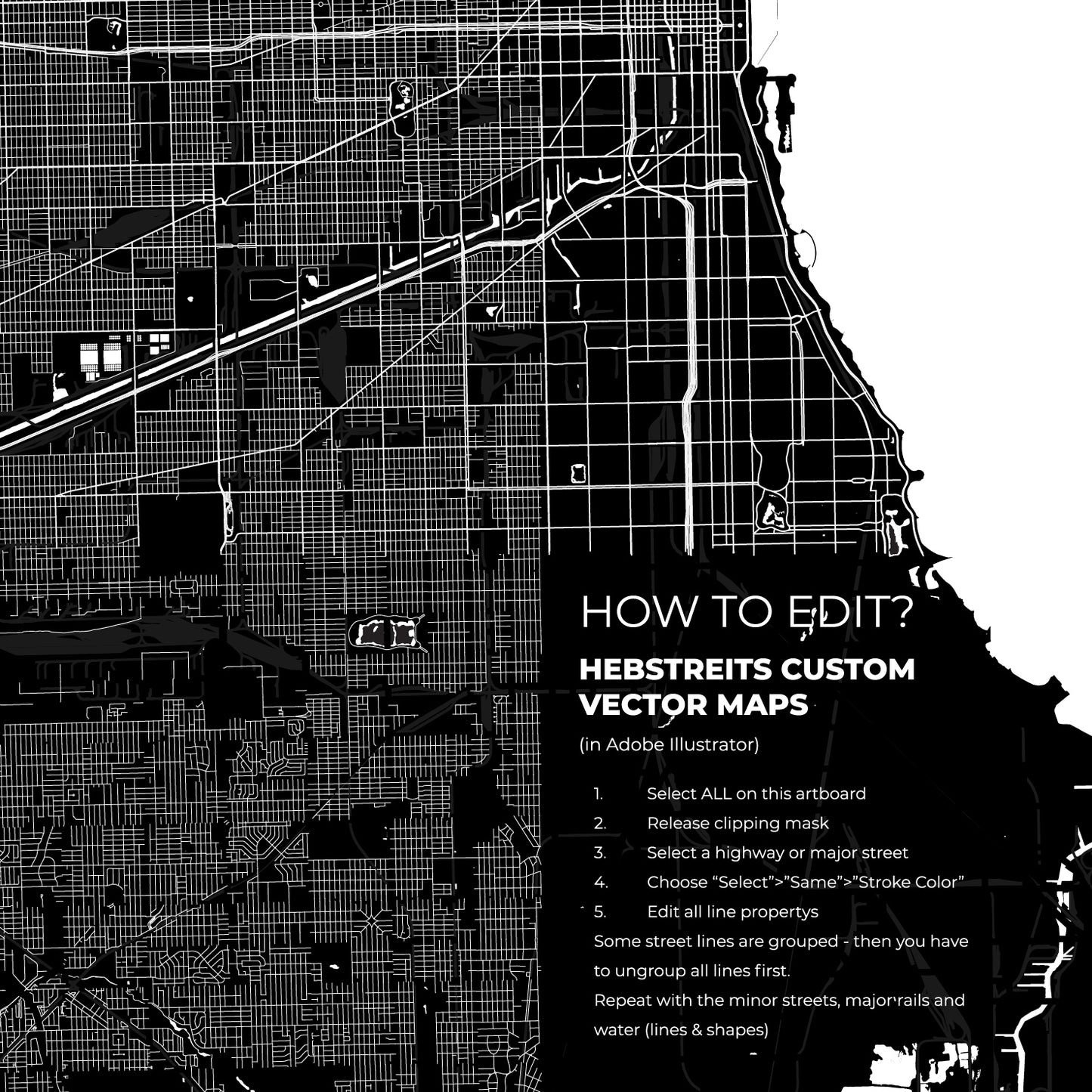 Black and White Map - Free Custom Vector Map Sample