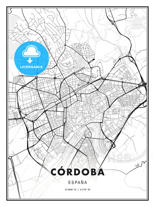 Córdoba, Spain, Modern Print Template in Various Formats - HEBSTREITS Sketches