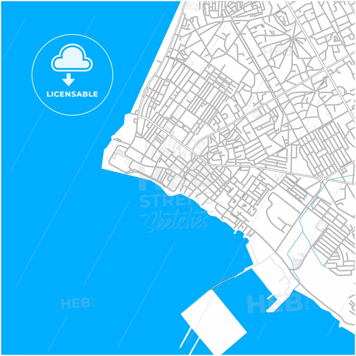 Cabimas, Venezuela, city map with high quality roads.