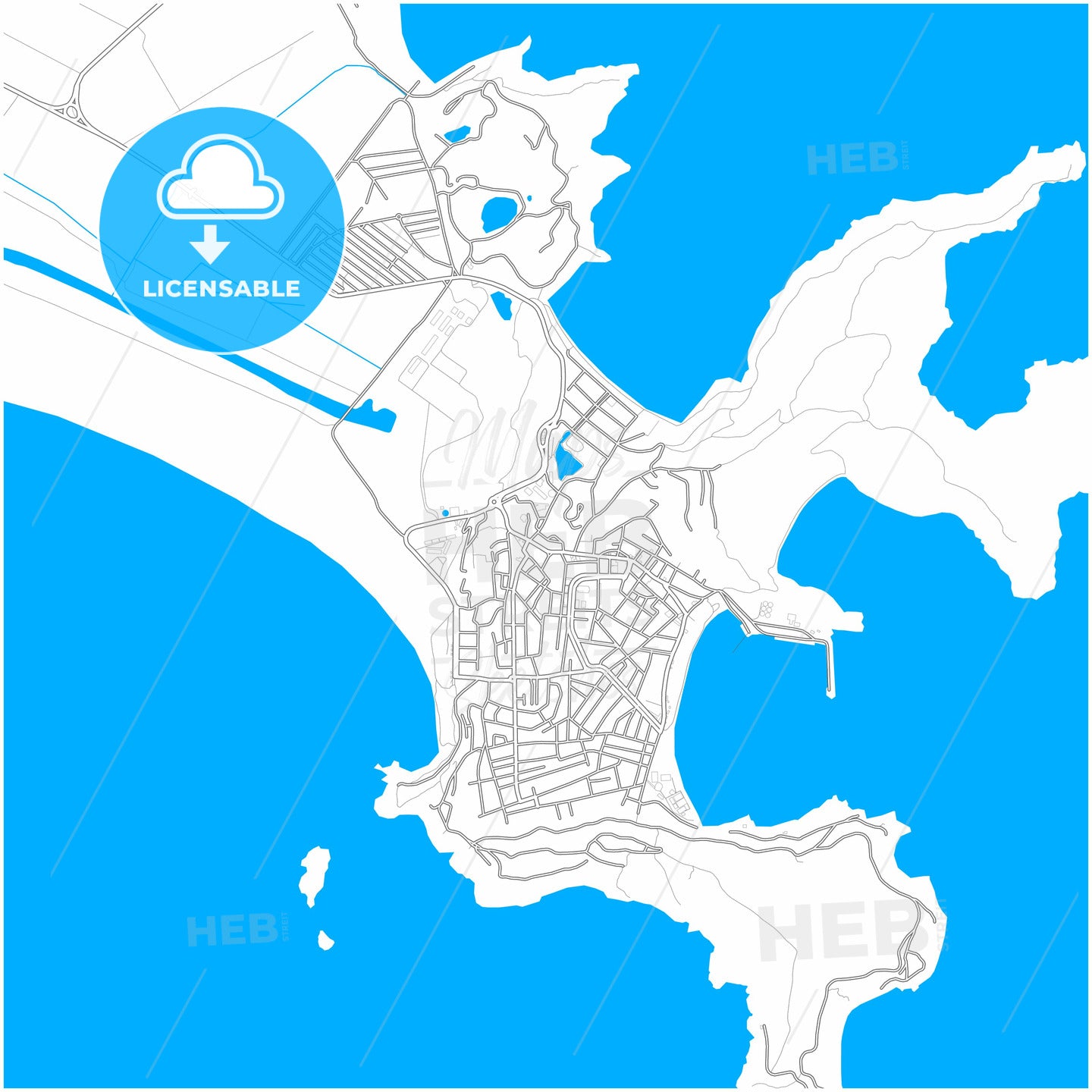 Cabo, Brazil, city map with high quality roads.