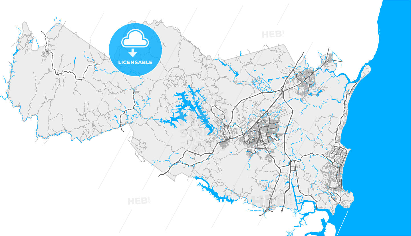 Cabo, Brazil, high quality vector map