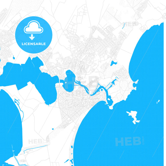 Cabo Frio, Brazil PDF vector map with water in focus