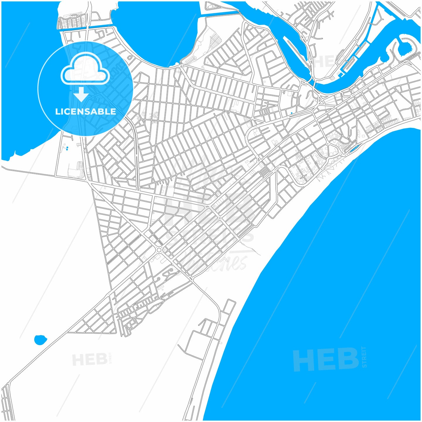 Cabo Frio, Brazil, city map with high quality roads.