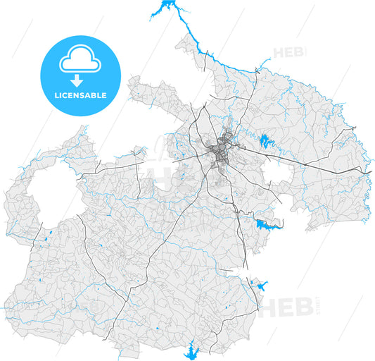 Cáceres, Cáceres, Spain, high quality vector map