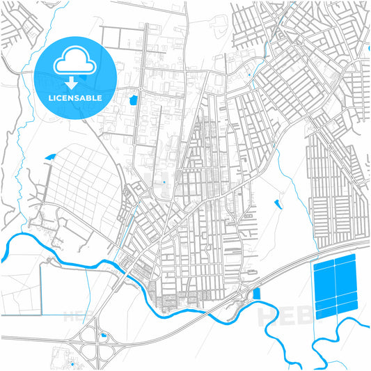 Cachoeirinha, Brazil, city map with high quality roads.