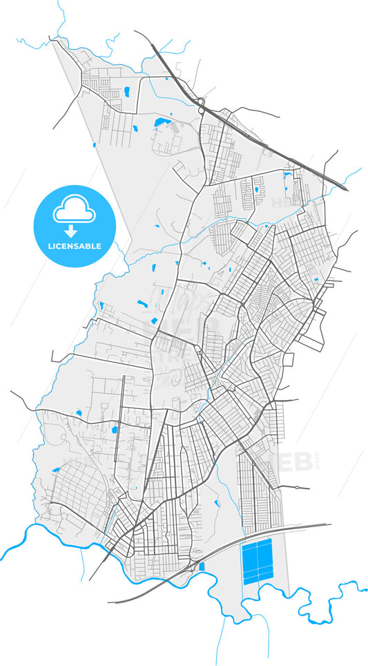 Cachoeirinha, Brazil, high quality vector map