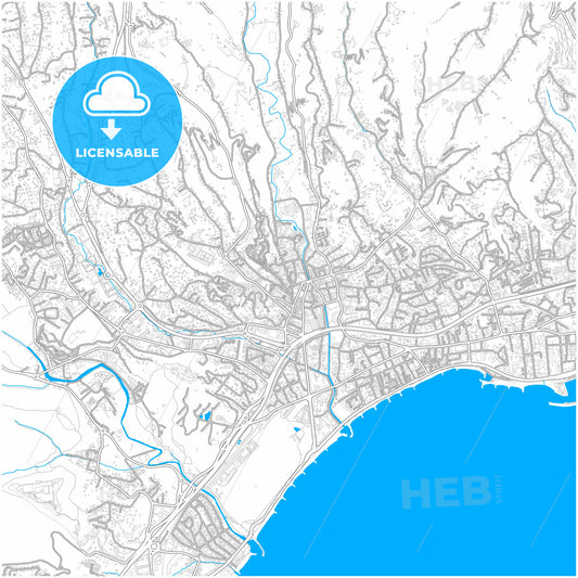 Cagnes-sur-Mer, Alpes-Maritimes, France, city map with high quality roads.