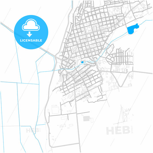 Cahul, Cahul district, Moldova, city map with high quality roads.