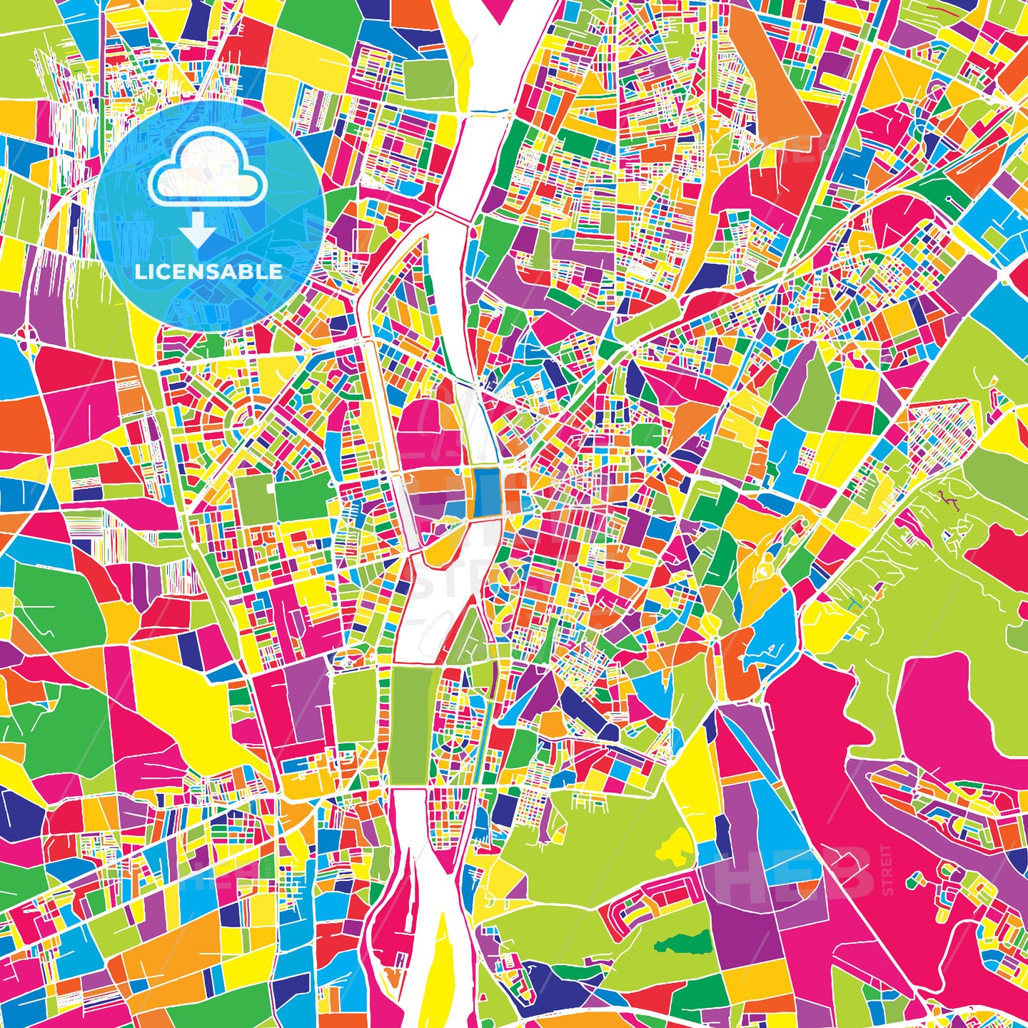 Cairo, Egypt, Colorful Vector Map – HEBSTREITS