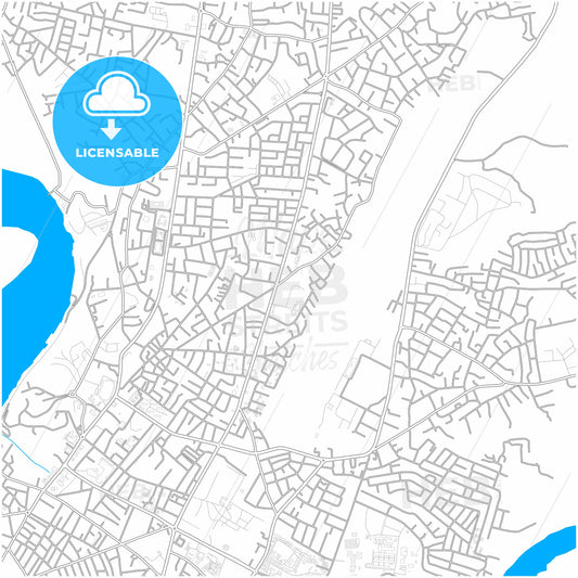 Calabar, Nigeria, city map with high quality roads.