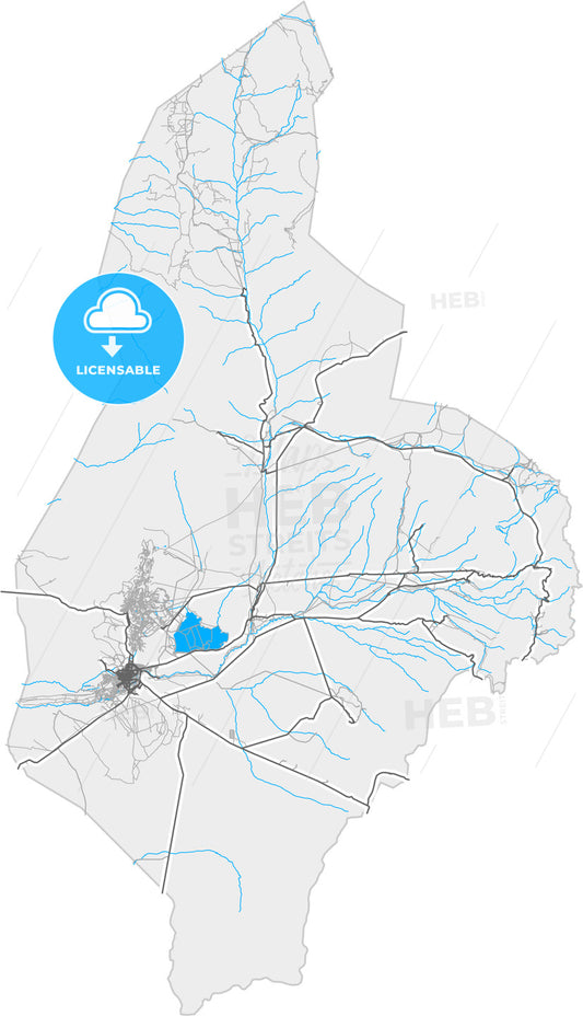 Calama, Chile, high quality vector map