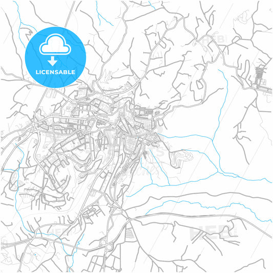 Caltanissetta, Sicily, Italy, city map with high quality roads.