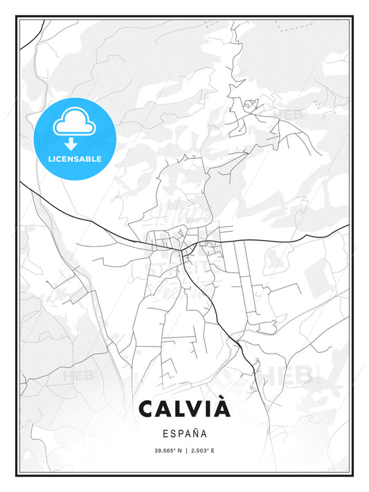 Calvià, Spain, Modern Print Template in Various Formats - HEBSTREITS Sketches