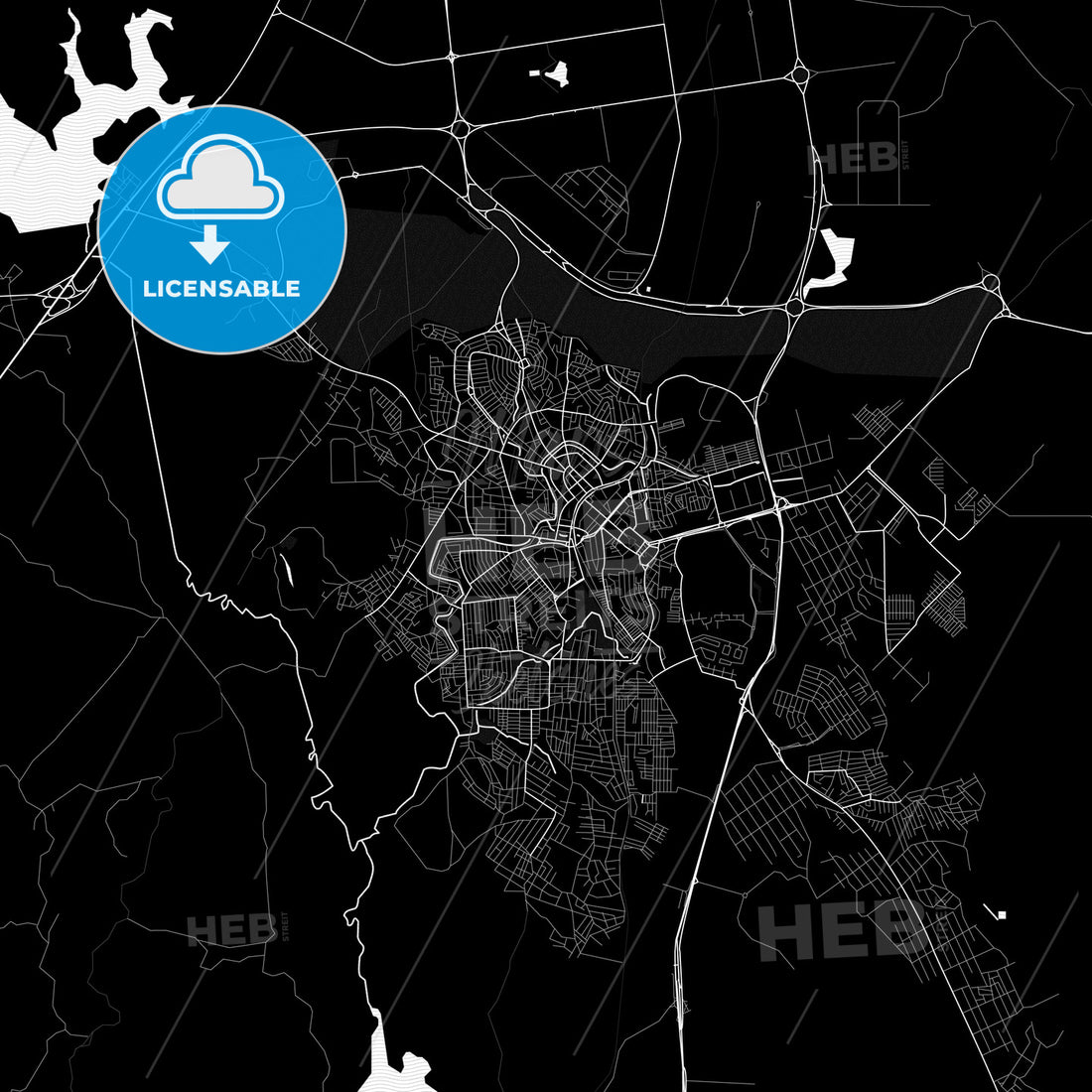 Camacari, Brazil Pdf Vector Map Black And White – HEBSTREITS