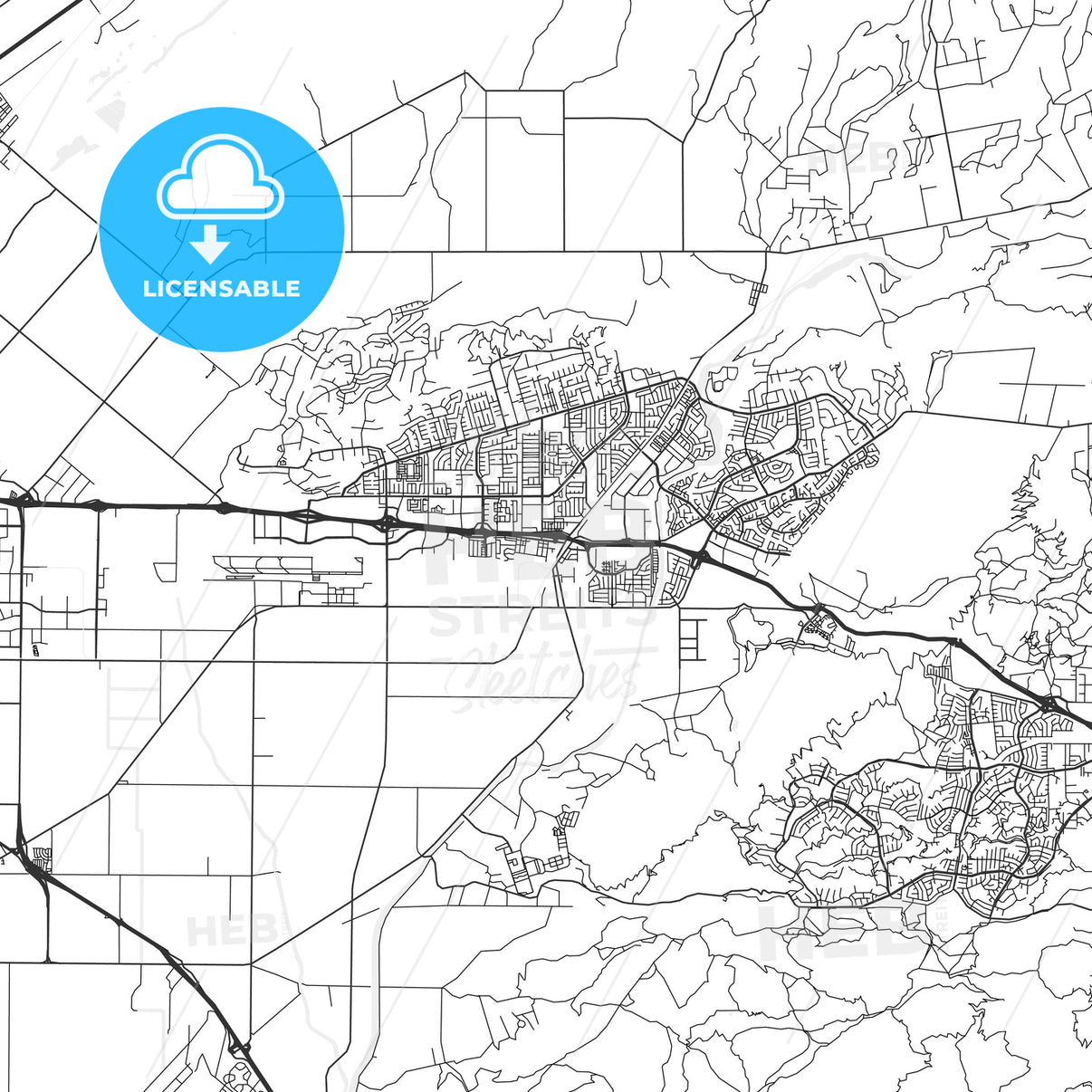 Camarillo, California - Area Map - Light - HEBSTREITS