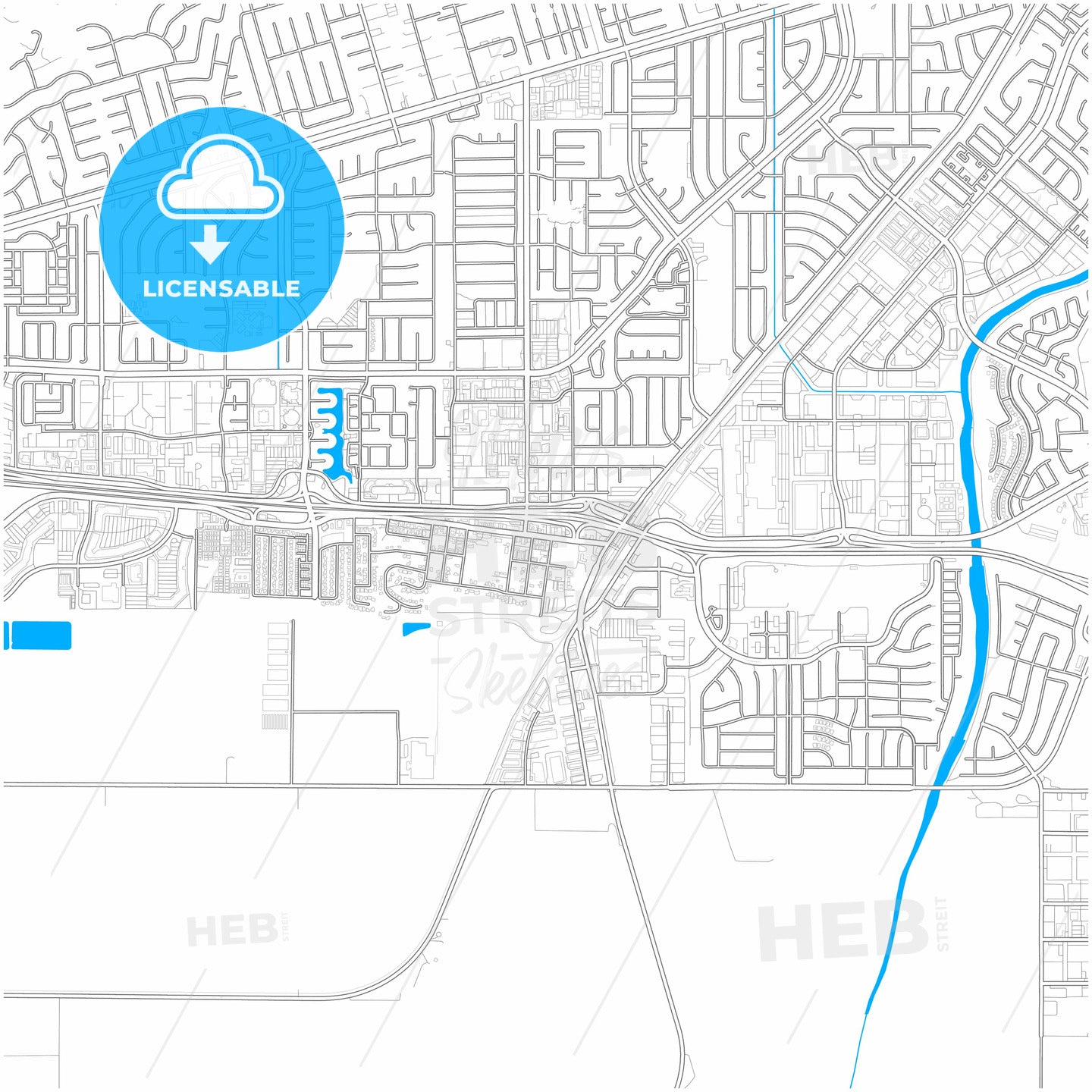 Camarillo, California, United States, city map with high quality roads.